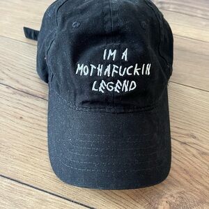 Black Cap with White Embroidery